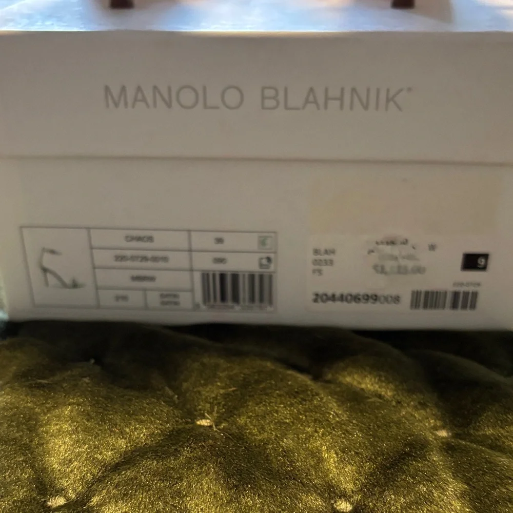 Manolo Blahnik Metallic Satin Ankle-Strap Stiletto Sandals - Picture 5 of 12